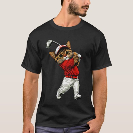 Kat Golfer Lange Mouwen T-shirt (Voorkant)