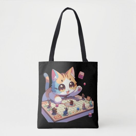 Kat gooien dobbelstenen tafelspel tote bag (Voorkant)