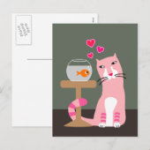Kat & Goudvis Valentijn Feestdagenkaart (Voorkant / Achterkant)