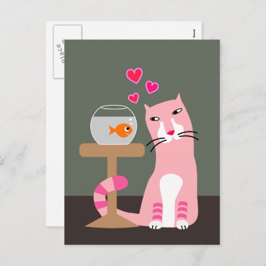 Kat & Goudvis Valentijn Feestdagenkaart (Voorkant / Achterkant)