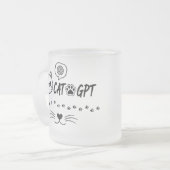 KAT GPT AI Grappige Pixel Kat / Grappige Kat Tech  Matglas Koffiemok (Voorkant links)