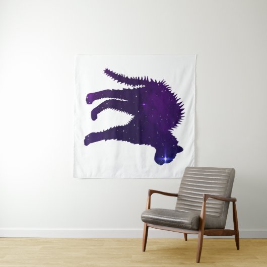 Kat grafisch ontwerp van het hoekige melkwegstelse wandkleed (In Situ (horizontaal))