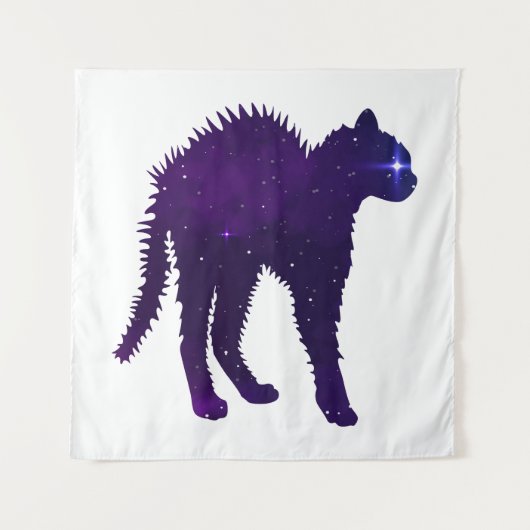 Kat grafisch ontwerp van het hoekige melkwegstelse wandkleed (Voorkant)