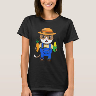 Kat Grafische Landbouw Agriculteur Boer Tractor T-shirt