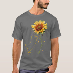 Kat Graphic, Cat Sunflower Shirt, Cat Sunshine, C T-shirt