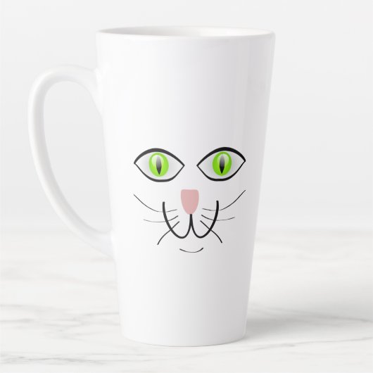Kat Grappig Gezicht Cartoon-29034 Latte Mok (Links)