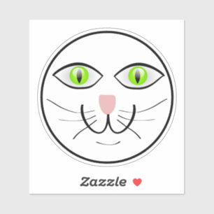 Kat Grappig Gezicht Cartoon-29034 Sticker