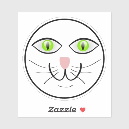 Kat Grappig Gezicht Cartoon-29034 Sticker (Vel)