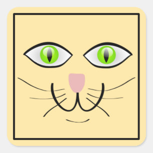 Kat grappig gezicht cartoon-29034 vierkante sticker