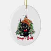 Kat grappig Kerst Nieuwjaar ornament (Rechts)