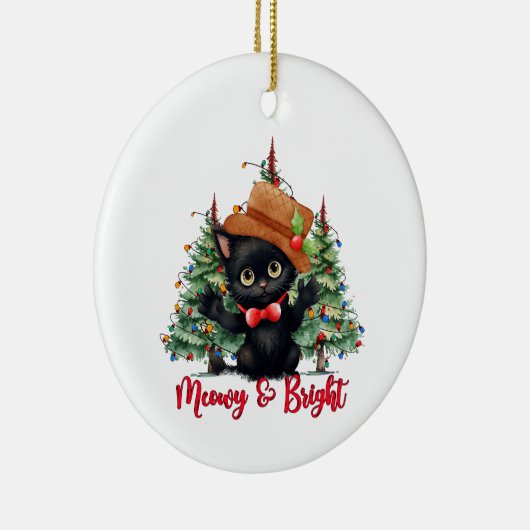 Kat grappig Kerst Nieuwjaar ornament (Rechts)