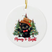 Kat grappig Kerst Nieuwjaar ornament (Voorkant)