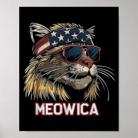 Kat - Grappige 4 juli Amerikaanse vlag Moederdag Poster (Voorkant)