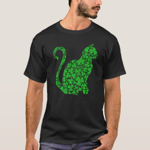 Kat Grappige Shamrock Blad Balinese Kat St Patric T-shirt