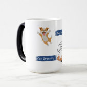 Kat Greeting Morphing Koffiekop Magische Mok (Voorkant links)