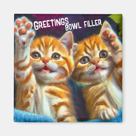 Kat | Greetings Bowl Filler Funny Kitten Fridge Magneet (Voorkant)