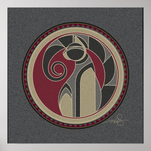 Kat grijze achtergrond poster (Voorkant)