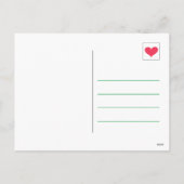 Kat groen en rood met middeleeuwse retro en rode v feestdagenkaart (Achterkant)