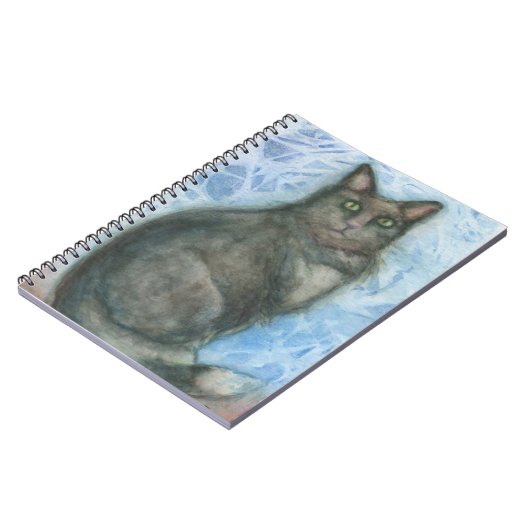 Kat groene ogen notitieblok zwarte kat groene ogen notitieboek (Linkerzijde)