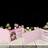 Kat Groomer Sitter Roze Glitter Dripping Loyalitei Visitekaartje