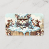 Kat Grooming Met Muizen Visitekaartje (Voorkant)