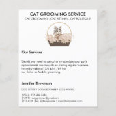 Kat grooming service minimaal flyer (Achterkant)