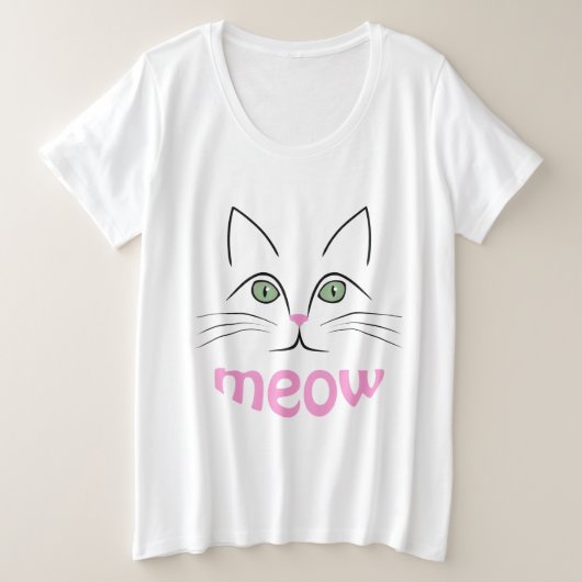 Kat Grote Maat T-shirt (Design voorkant)