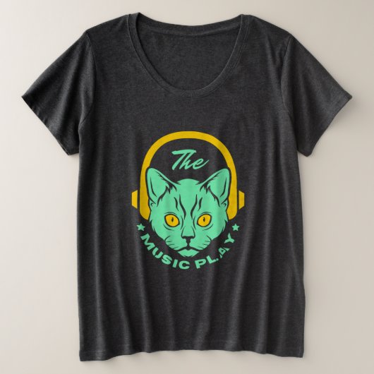 Kat Grote Maat T-shirt (Design voorkant)