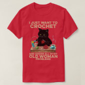 Kat haak en negeer al mijn oude vrouw probleem t-shirt (Design voorkant)