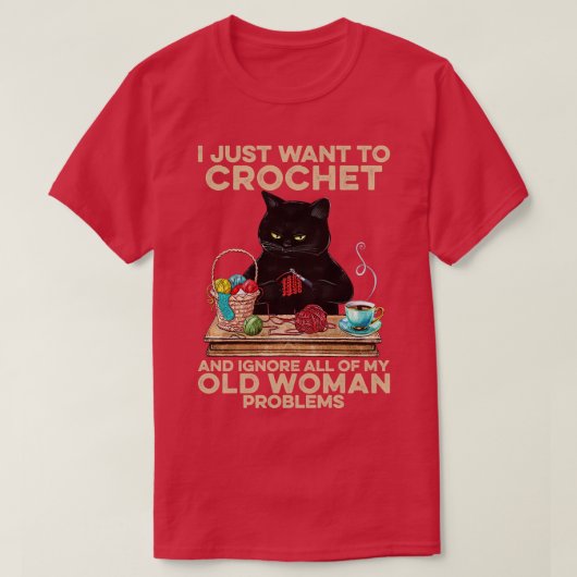 Kat haak en negeer al mijn oude vrouw probleem t-shirt (Design voorkant)