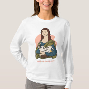 Kat haar maakt Mona Lisa niet uit. T-shirt