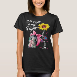 Kat haar strijd is mijn waarschuwing voor borstkan t-shirt