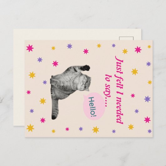 Kat Hallo - Ik vond het nodig om te zeggen Briefkaart (Voorkant / Achterkant)