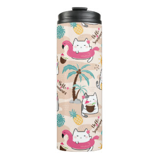Kat Hallo zomervakantie Kat Thermosbeker