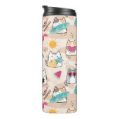 Kat Hallo zomervakantie Kat Thermosbeker (Geroteerd rechts)