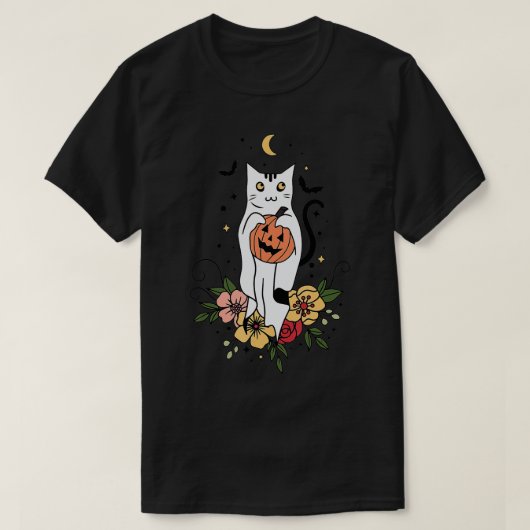  Kat Halloween Cat Lover Pumpkin Auntum Wom T-shirt (Design voorkant)