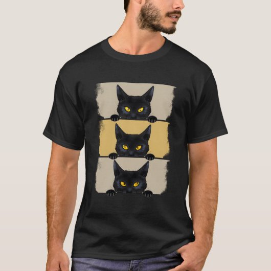 Kat Halloween Grumpy Black Kitten Kat Mam T-shirt (Voorkant)