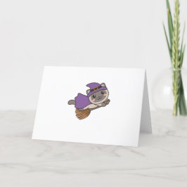 Kat Halloween Heks Kinderen Heksenkostuum Feestdagen Kaart