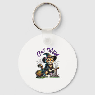 Kat Halloween Heks Kostuum Boer Familie Kinder Tod Sleutelhanger