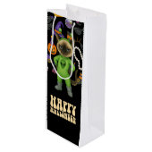 Kat Halloween Kleine Gift Bag Wijn Cadeautas (Voorkant Gekanteld)