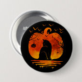 KAT HALLOWEEN KOSTUUM POMPOEN KATTEN LIEFHEBBERS H RONDE BUTTON 7,6 CM (Voorkant /achterkant)