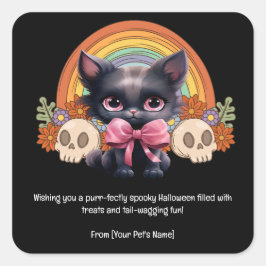 Kat Halloween Pet in spookachtige kostuums Vierkante Sticker