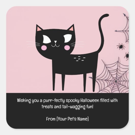 Kat Halloween Pet in spookachtige kostuums Vierkante Sticker (Voorkant)