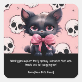 Kat Halloween Pet in spookachtige kostuums Vierkante Sticker