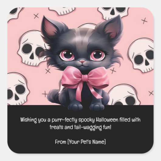 Kat Halloween Pet in spookachtige kostuums Vierkante Sticker (Voorkant)