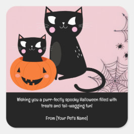 Kat Halloween Pet in spookachtige kostuums Vierkante Sticker