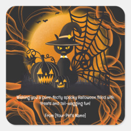 Kat Halloween Pet in spookachtige kostuums Vierkante Sticker