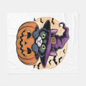 Kat Halloween Pompoen Zwarte Kat Oversized T-shirt Fleece Deken (Voorkant (Horizontaal))