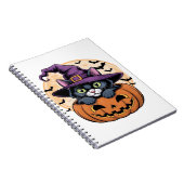 Kat Halloween Pompoen Zwarte Kat Oversized T-shirt Notitieboek (Rechterzijde)