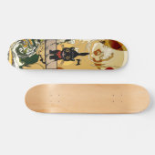 Kat-halloween-skateboarddek glimlachen persoonlijk skateboard (Horizontaal)